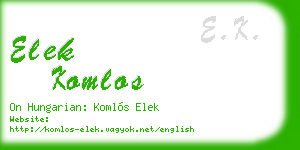 elek komlos business card