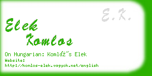 elek komlos business card